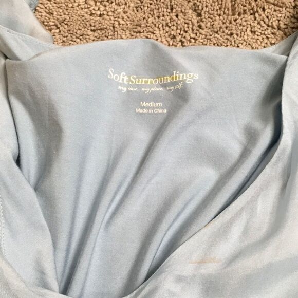 Soft Surroundings silk blue tiered maxi dress. Stretchy. New - Picture 6 of 8